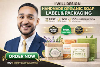 design handmade organic soap label, natural soap packaging, cosmetic wrap design
