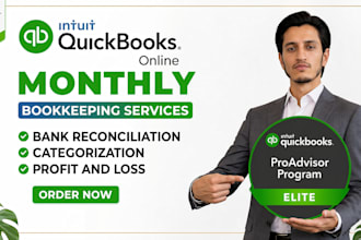 do quickbooks cleanup and monthly bookkeeping