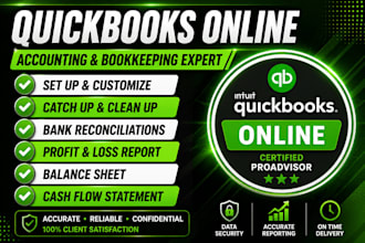 do quickbooks cleanup and monthly bookkeeping