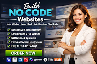 build no code website using webflow framer dorik softr typedream tilda duda