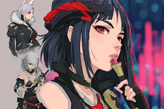 draw anime character illustration, portrait, avatar