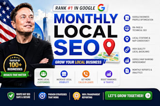 monthly local SEO services, gmb optimize to rank website on google