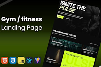 build a modern gym or fitness studio landing page
