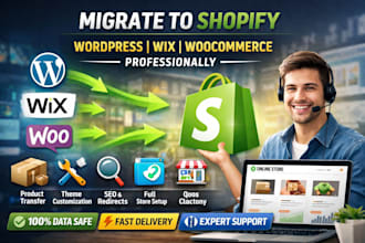 migrate wordpress, wix, woocommerce website to shopify migration pro