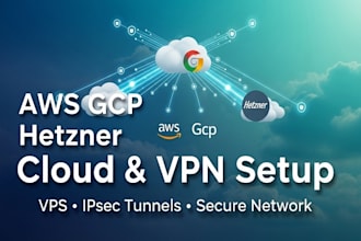 setup AWS gcp hetzner cloud vps network VPN ipsec tunnels