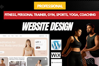 design professional yoga, fitness, sports, gym, personal trainer website