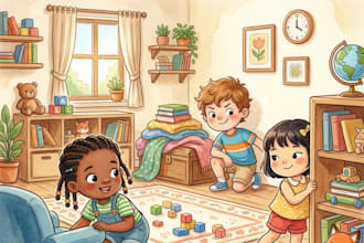 illustrate children story book illustration and KDP book illustrator