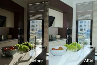edit real estate and interior photos, improve lighting