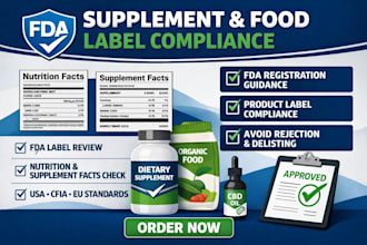 review your food product label and dietary supplement label for fda compliance