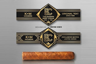 design modern cigar label, cigar logo, cigar band and cigar box design