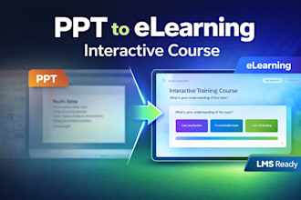 convert powerpoint or content into interactive elearning course in art