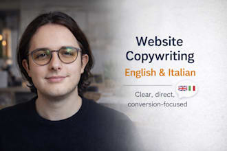 write high converting website copy in english and italian