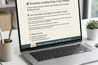 write SEO landing page copy for your business website