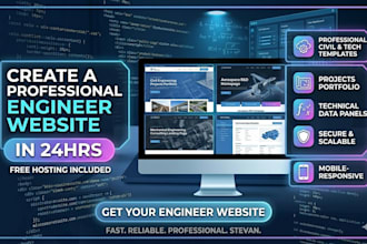 create a professional engineer website with free hosting in 24hrs