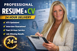 deliver a 24 hour professional resume or CV writing service