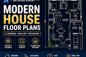 design a modern house floor plan in autocad