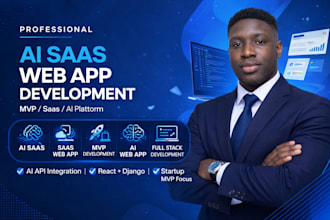build your ai saas web app mvp with react, django and API integrations