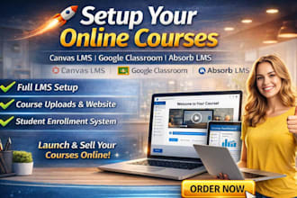 setup online course creation canvas lms google classroom absorb lms website