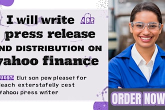 write press release and distribution on yahoo finance
