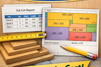 provide precise mdf cutting list and measurements