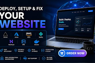 deploy, setup and fix website on vercel azure AWS netlify hostinger vps docker