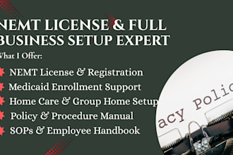 start and setup your nemt business with license, and medicaid enrollment