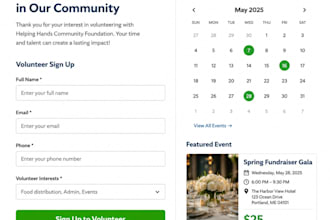 design a nonprofit volunteer signup and event ticketing system