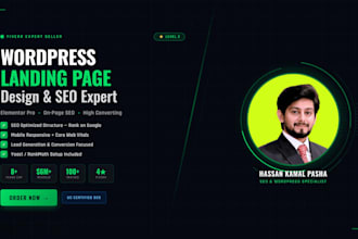 design high converting wordpress landing page with elementor and on page SEO