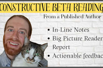 beta read your writing and give insight from a published author, no ai ever