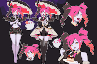 do vtuber reference sheet or character design for your oc