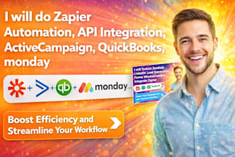 do zapier automation ,API integration, activecampaign, quickbooks, hubspot