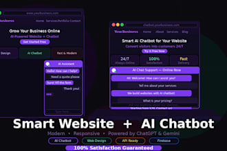 create a smart website with ai chatbot for your business