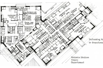 design 2d architectural floor plan for clinic hospital and medical center