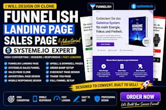 clone funnelish landing page design sales page german systeme io advertorial ui