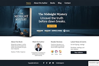 design author website, book author website, ebook website, author landing page