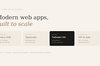 develop a modern web app or frontend with nextjs and typescript
