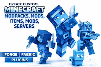 create custom minecraft modpacks mods items mobs servers forge fabric plugins