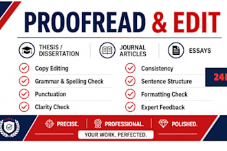 proofread, revise and edit thesis dissertation and research proposal