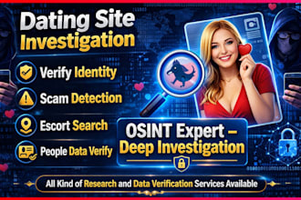 do osint dating site investigation, verify identity, scams and background check