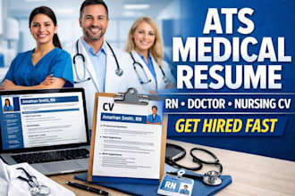 write ats medical, health care nursing resume cv for rn, doctor, clinic  job