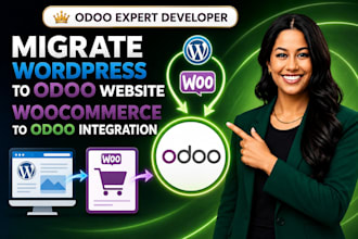 migrate wordpress woocommerce to odoo website and integrate erp system
