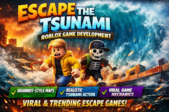 create escape tsunami for brainrot, escape the tsunami roblox game development