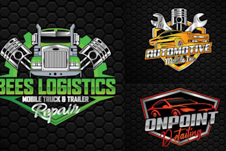 design mechanical workshop repair automotive garage auto detailing car wash logo