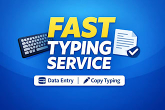 professional typing and data entry work