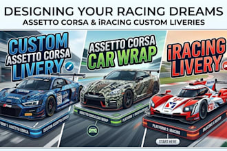 design custom assetto corsa livery, assetto corsa car wrap, iracing livery