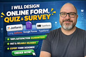 design online form, quiz, survey using jotform, googleform and typeform