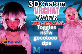 do vrchat avatar commission, vrc avatar, vr character, 3d anime, nsfw, furry avi