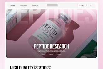 build peptide website, peptide store, supplement website, or nutraceutical store