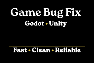 fix bugs and errors in your unity or godot game