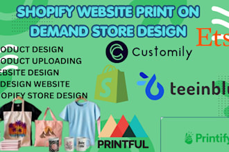 redesign shopify website print on demand shopify store printify printiful esty